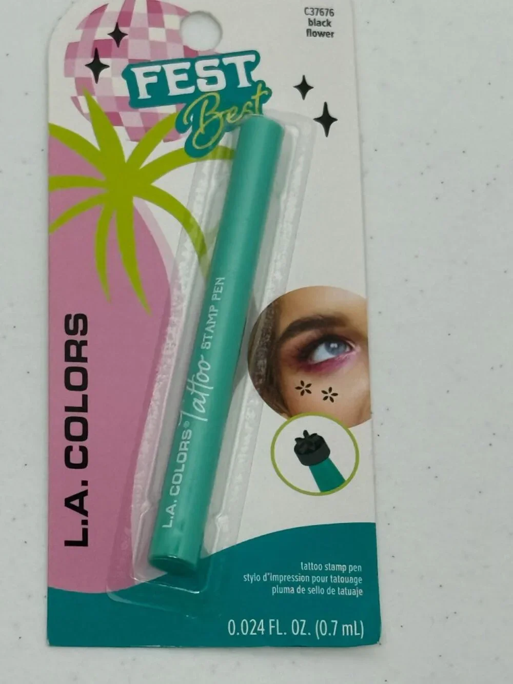 L.A. Colors Fest Best Black Flower Tattoo Stamp Pen